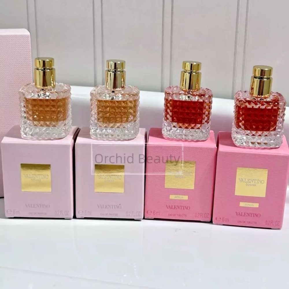 New 4PC Valentino Donna/Acqua EDP/EDT Perfume Splash Mini Set (4x6ml/0.2oz)~Rare - Picture 5 of 6